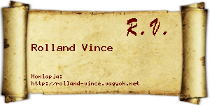 Rolland Vince névjegykártya